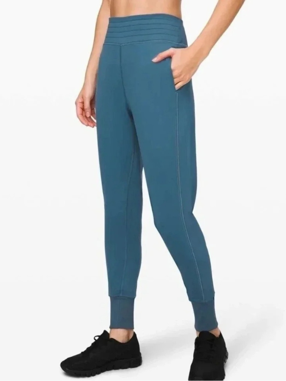 Lululemon flurry up teal blue high rise jogger pants size 4